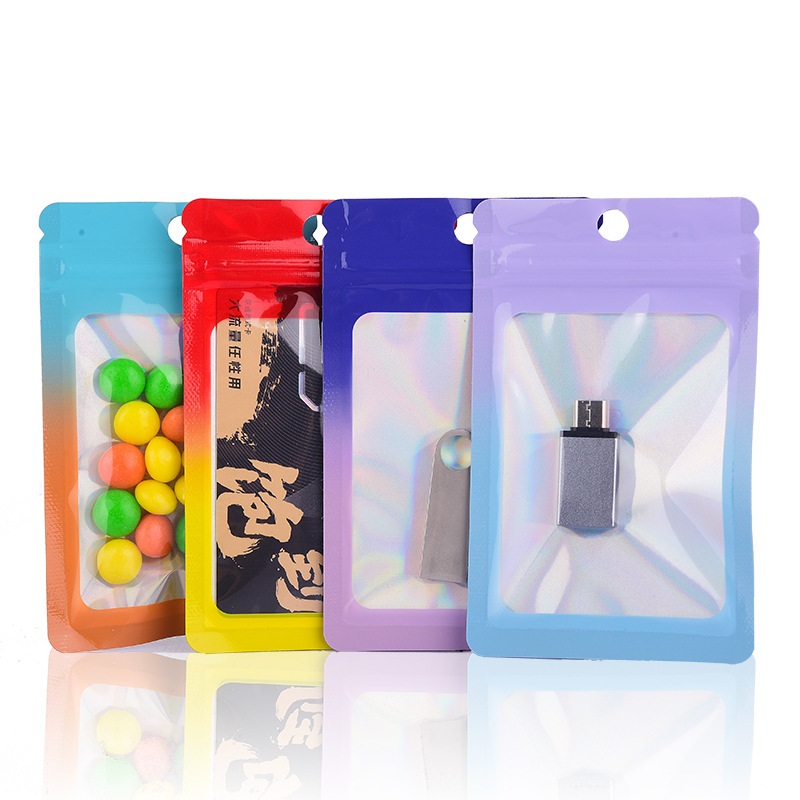 Food Storage Bags Zip Lock Pouch - 1000 pçs laser cor gradiente ziplock