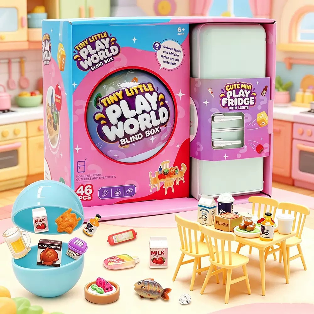 Food Storage On Table - Conjunto de Brinquedos Mini Frigorífico em