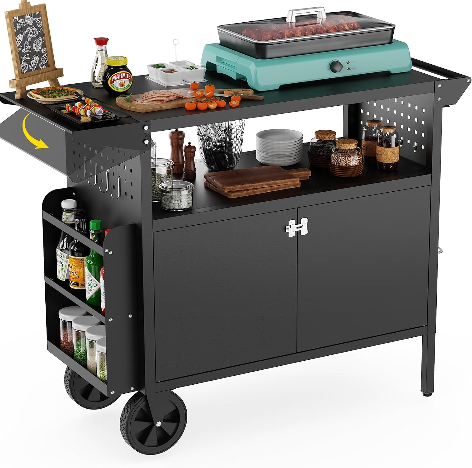 Food Storage On Table - Carrinho de Churrasco para Exterior com