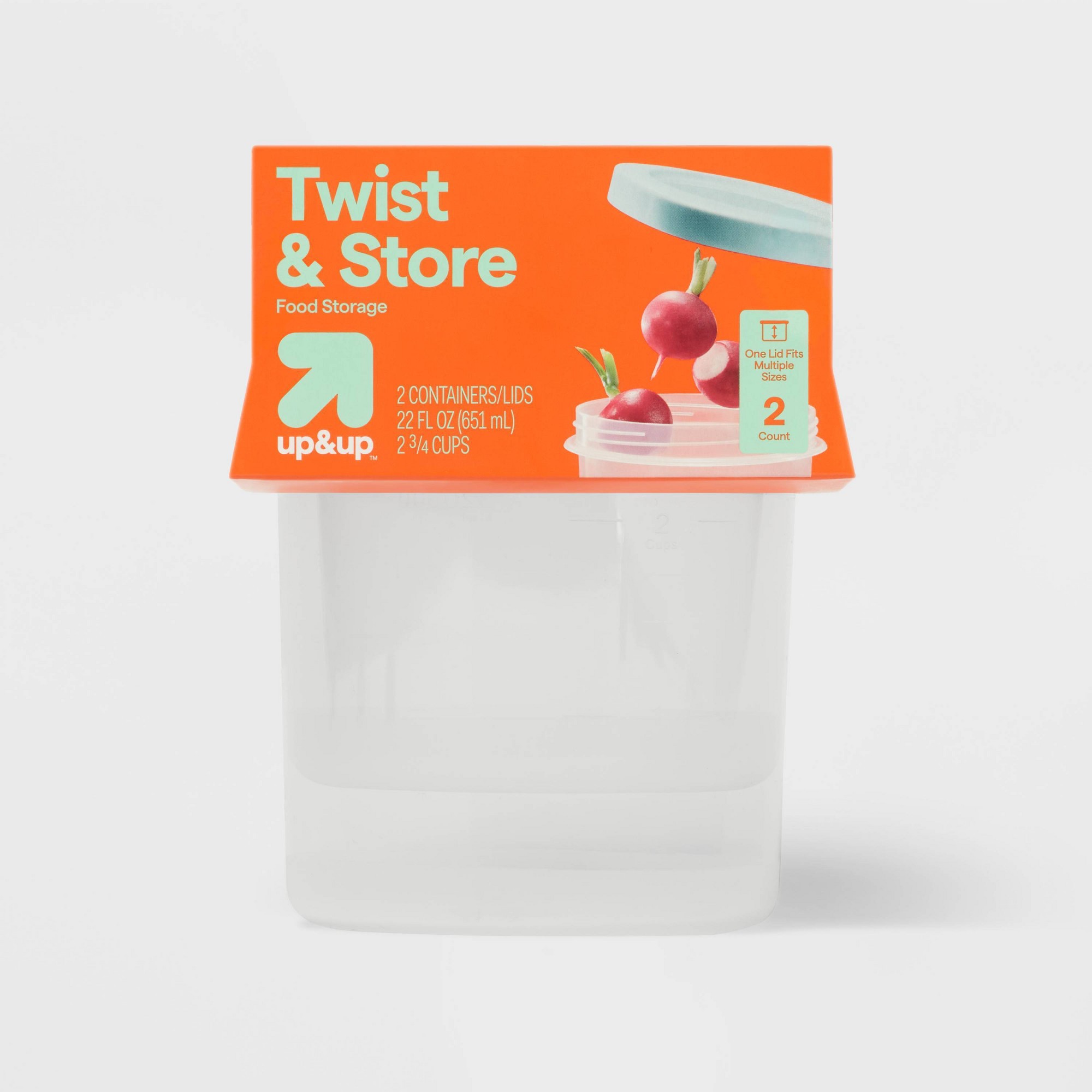 Food Storage Jars Plastic - Recipientes Grandes Redondos de 2ct para