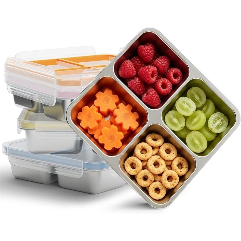 Food Storage Metal Box - GIGI Pacote com 4 Recipientes de