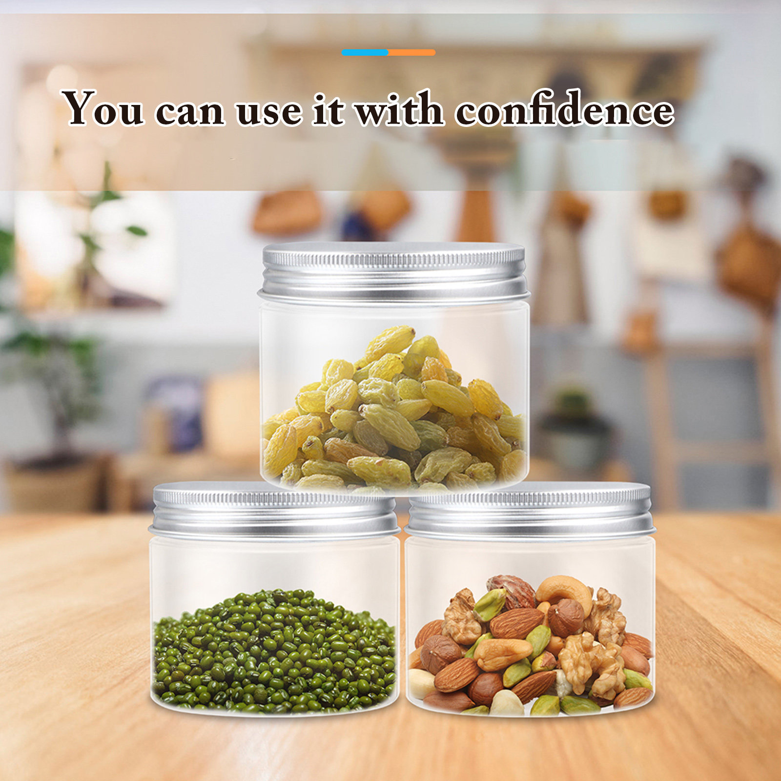 Food Storage Jars Plastic - Conjunto de 12 Potes de Armazenamento