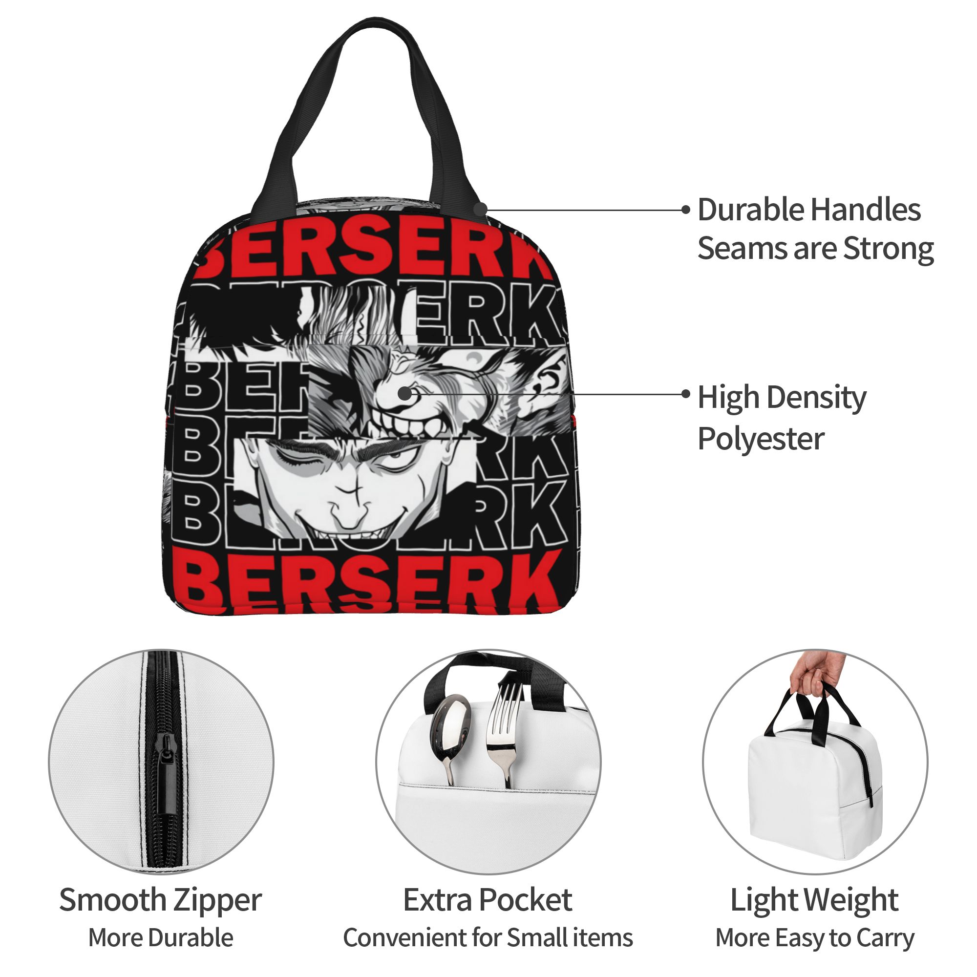 Food Storage Method - Bolsa térmica para almoço B-Berserks, com