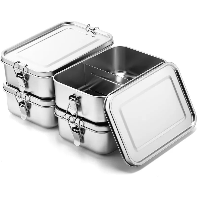 Food Storage Metal Box - Caixa de Almoço em Aço Inoxidável
