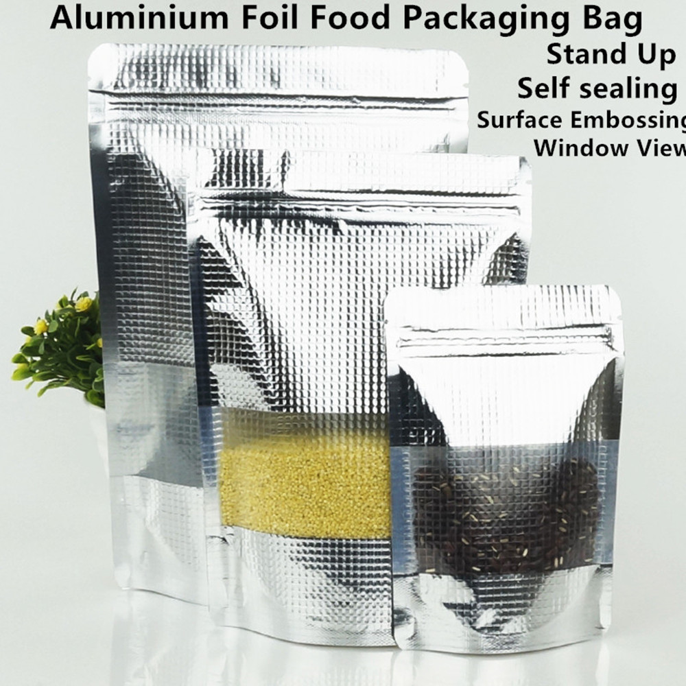 Food Storage Bags Zip Lock Pouch - 100 peças sacos resseláveis de pé