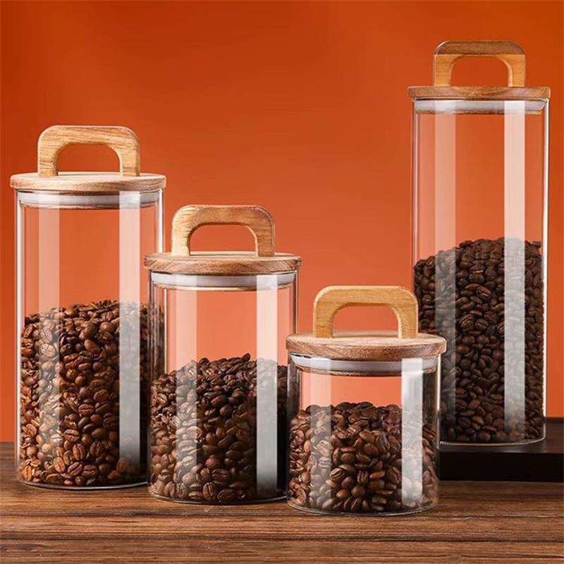 Food Storage Containers Glass - Frasco de vidro transparente com tampa