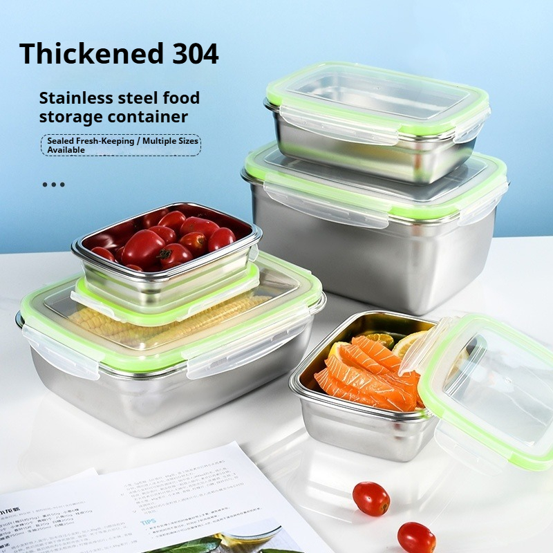 Food Storage Metal Box - Conjunto de lancheira de aço inoxidável