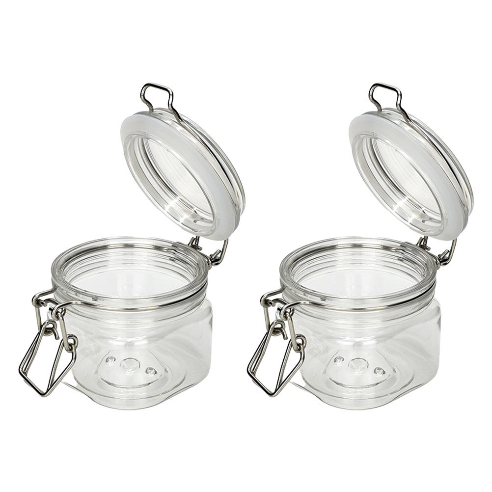 Food Storage Jars Plastic - 2 Potes Herméticos Transparentes para Armazenamento