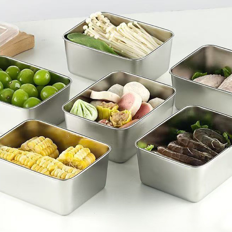 Food Storage Metal Box - Conjunto de 6 recipientes de aço