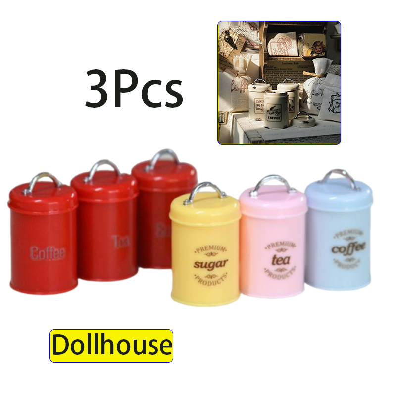 3 pçs casa de bonecas em minia - Food Storage Is avaliação e preço