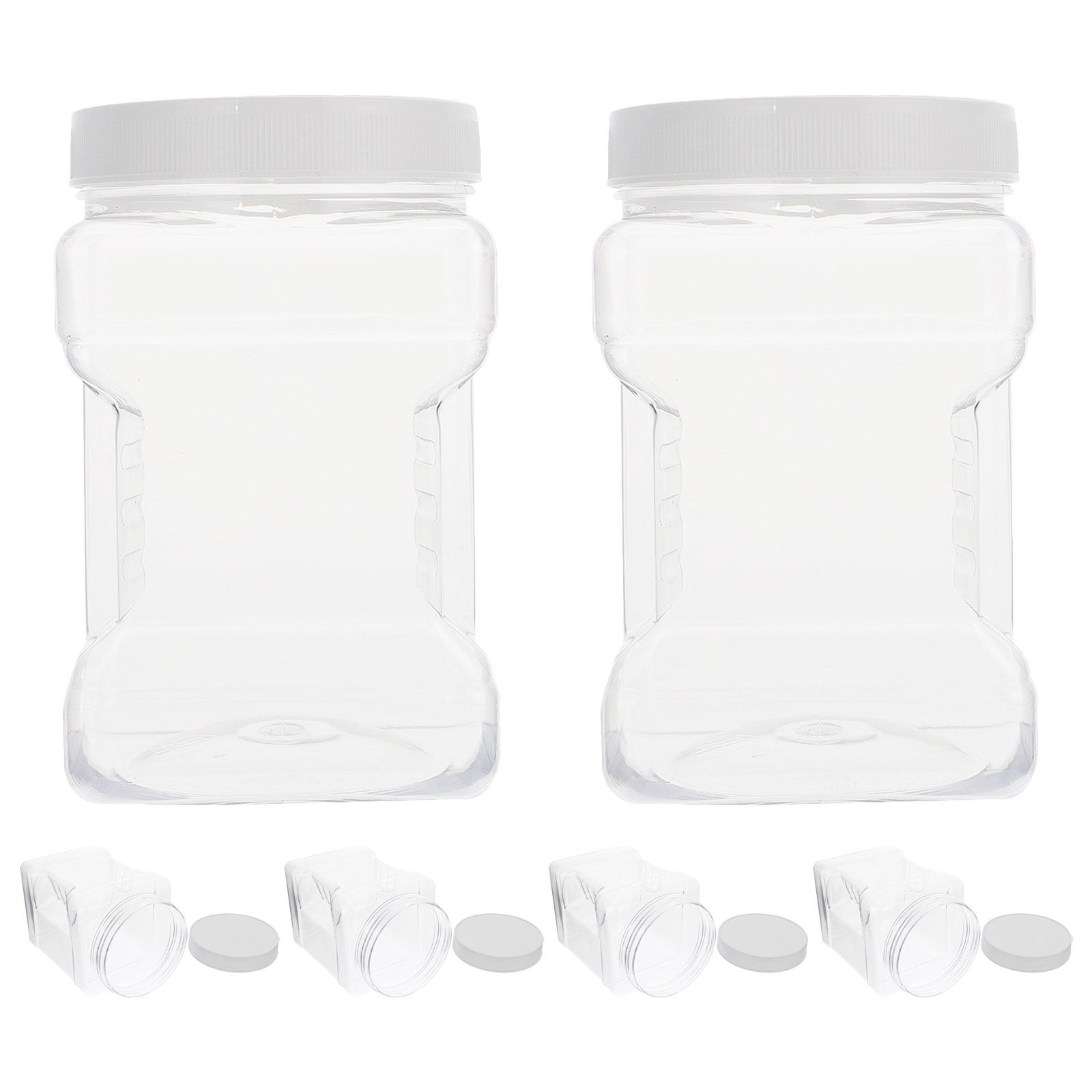 6 Potes Transparentes Quadrado - Food Storage Jars Plastic avaliação e preço