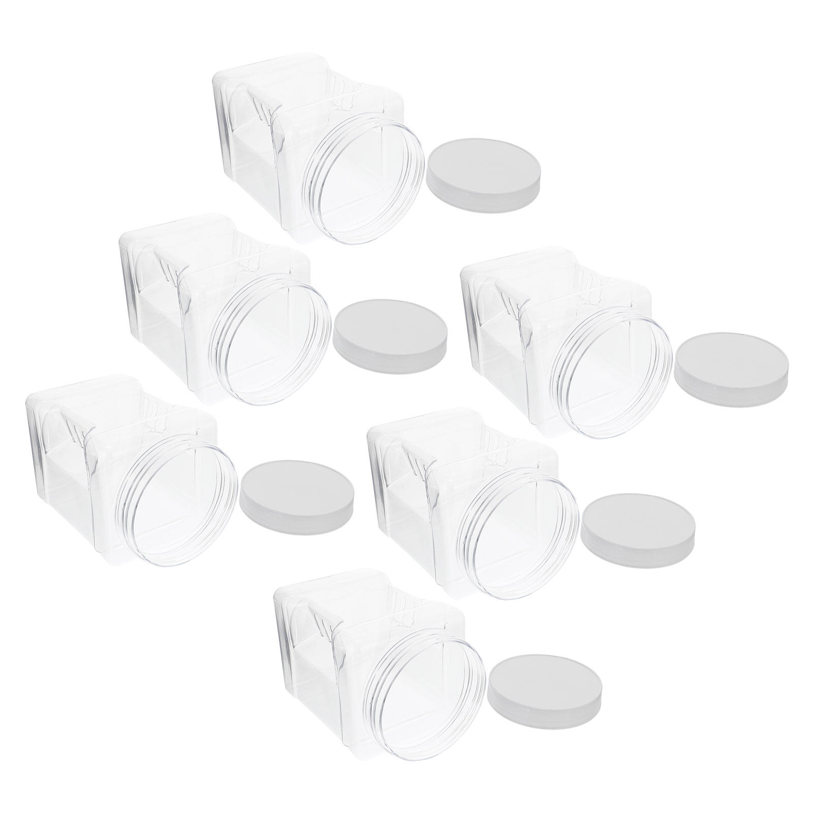 6 Potes Transparentes Quadrado - Food Storage Jars Plastic avaliação e preço