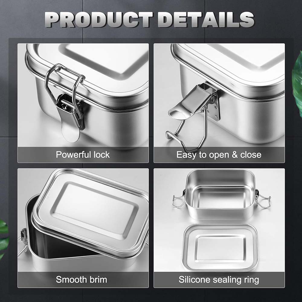 4 pçs de aço inoxidável bento  - Food Storage Metal Box avaliação e preço