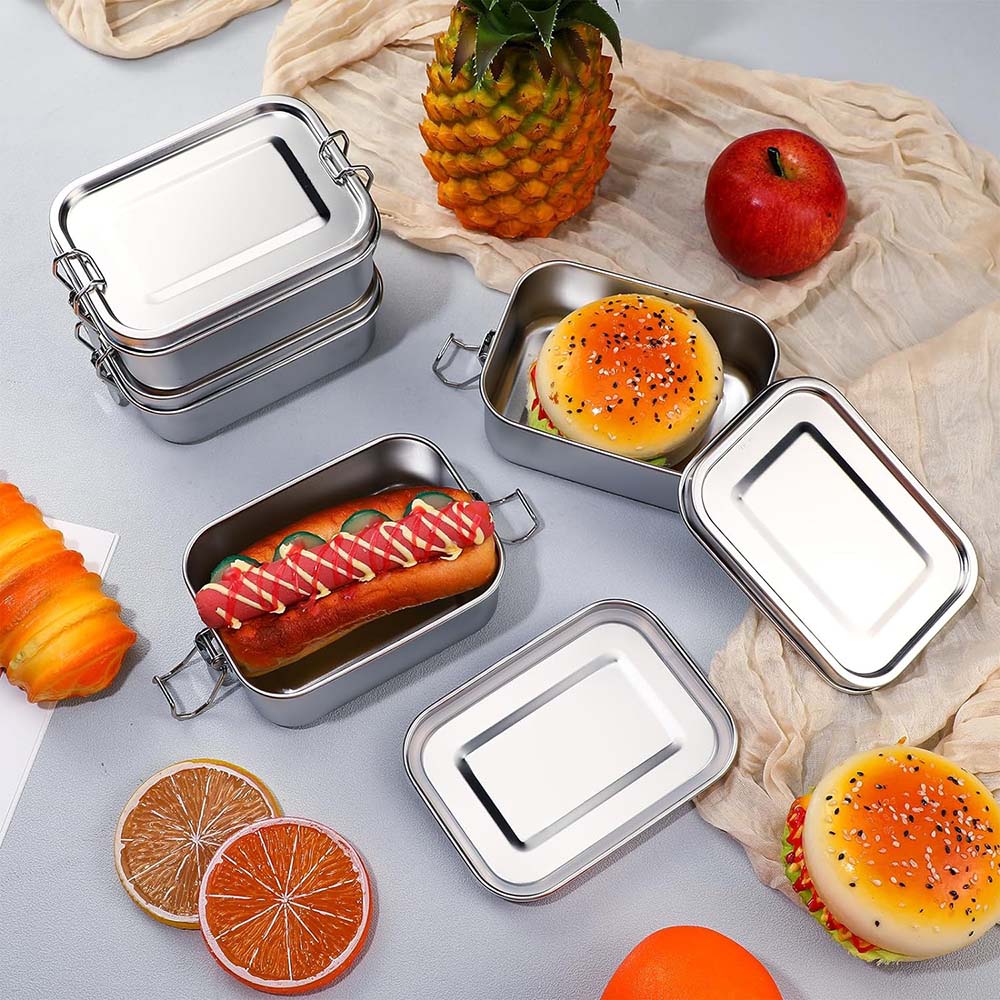 4 pçs de aço inoxidável bento  - Food Storage Metal Box avaliação e preço
