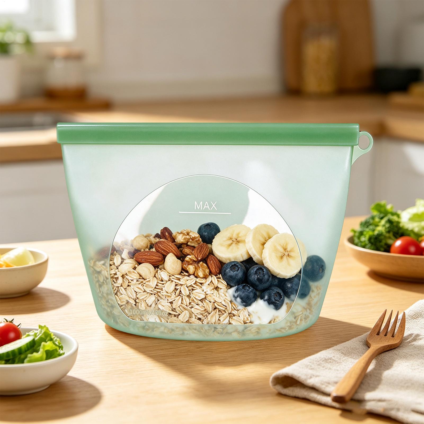 Sacos de silicone com fecho zi - Food Storage Bags Zip Lock Pouch avaliação e preço