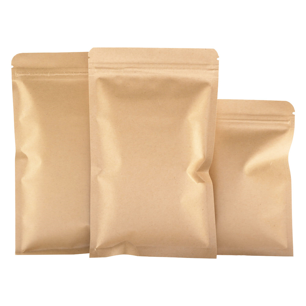 100 Sacos de Papel Kraft Marro - Food Storage Bags Zip Lock Pouch avaliação e preço