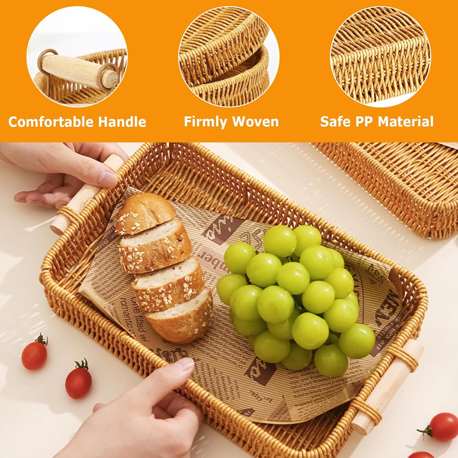 Bandeja Retangular de Vime par - Food Storage Essentials avaliação e preço