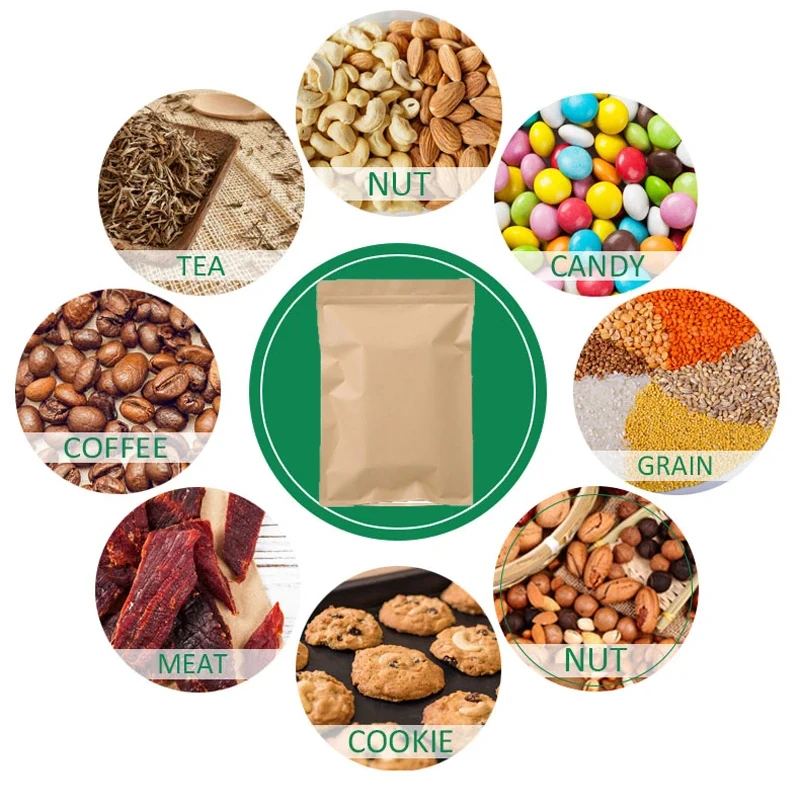 100PCS Bolsa de Papel Kraft Ma - Food Storage Is avaliação e preço