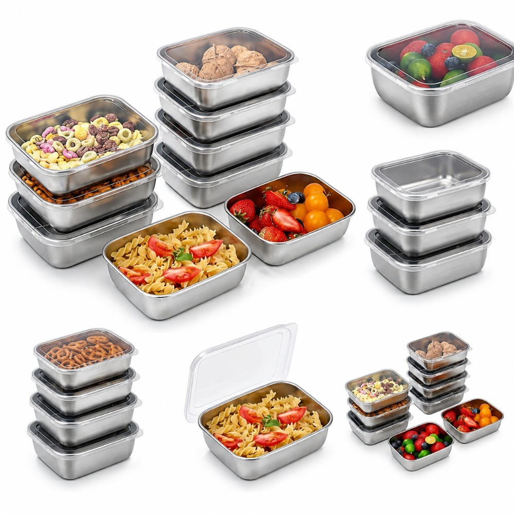 Conjunto de 6 Recipientes de A - Food Storage Metal Box avaliação e preço