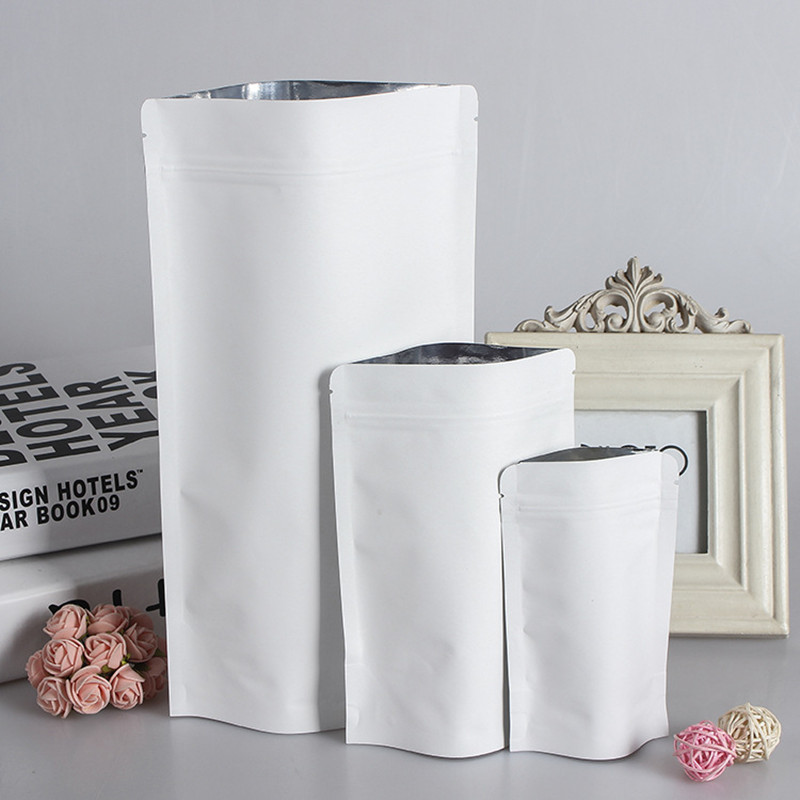 100 Sacos de Papel Branco com  - Food Storage Bags Zip Lock Pouch avaliação e preço