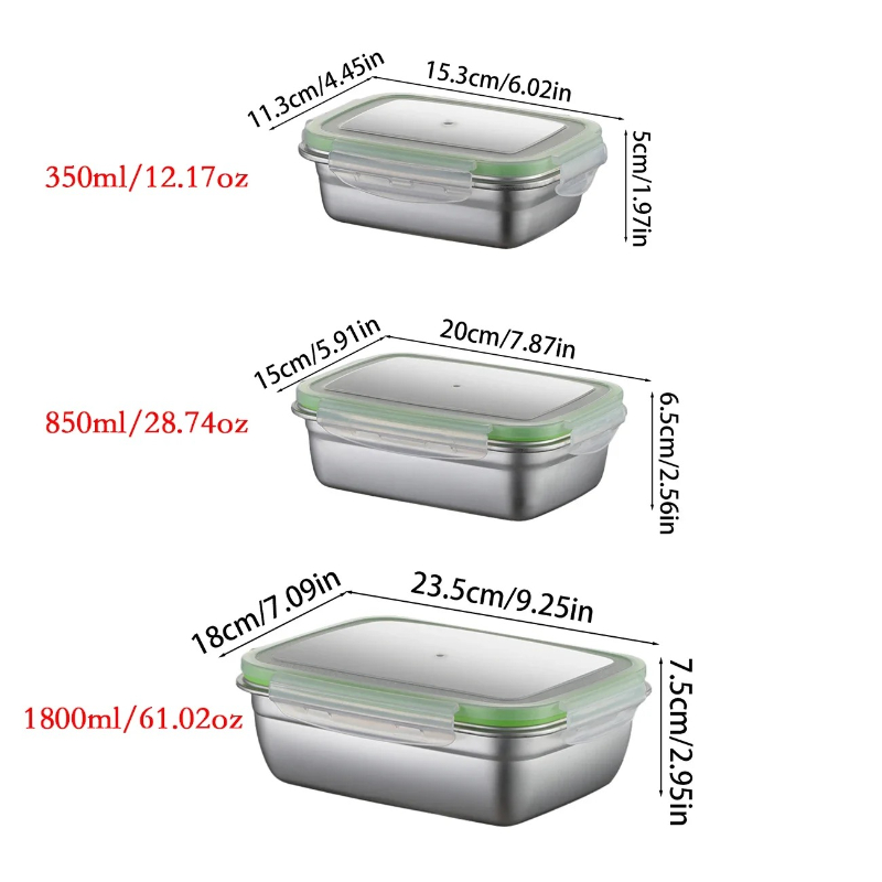 Conjunto de lancheira de aço i - Food Storage Metal Box avaliação e preço
