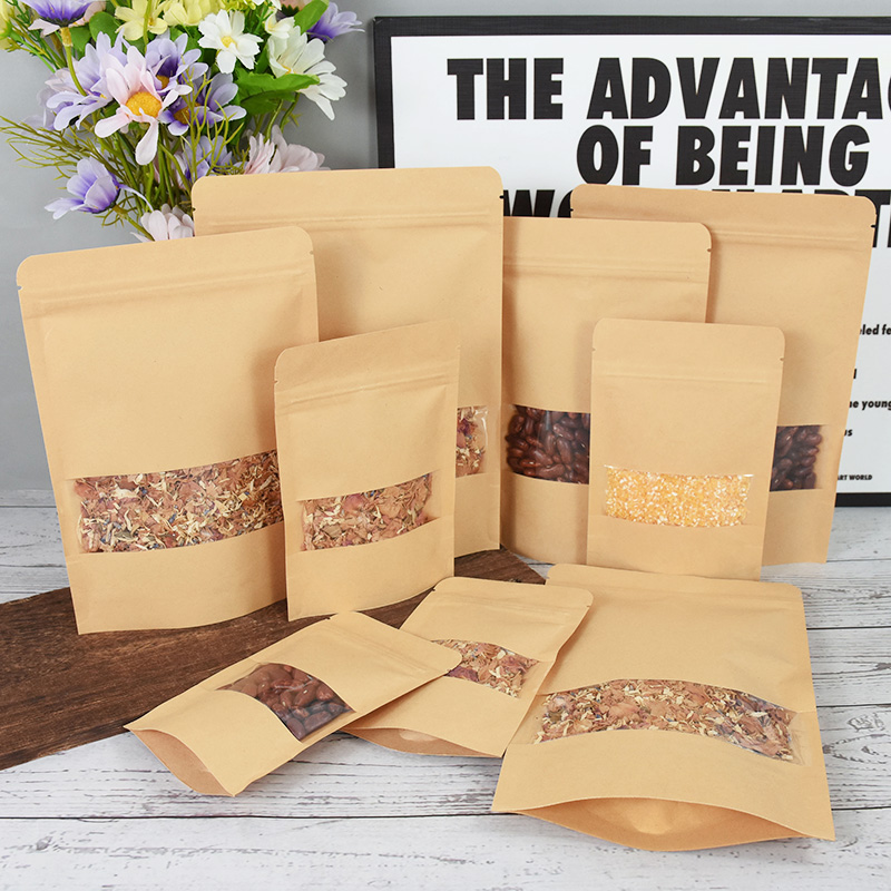 20/50 pçs sacos de papel kraft - Food Storage Bags Zip Lock Pouch avaliação e preço