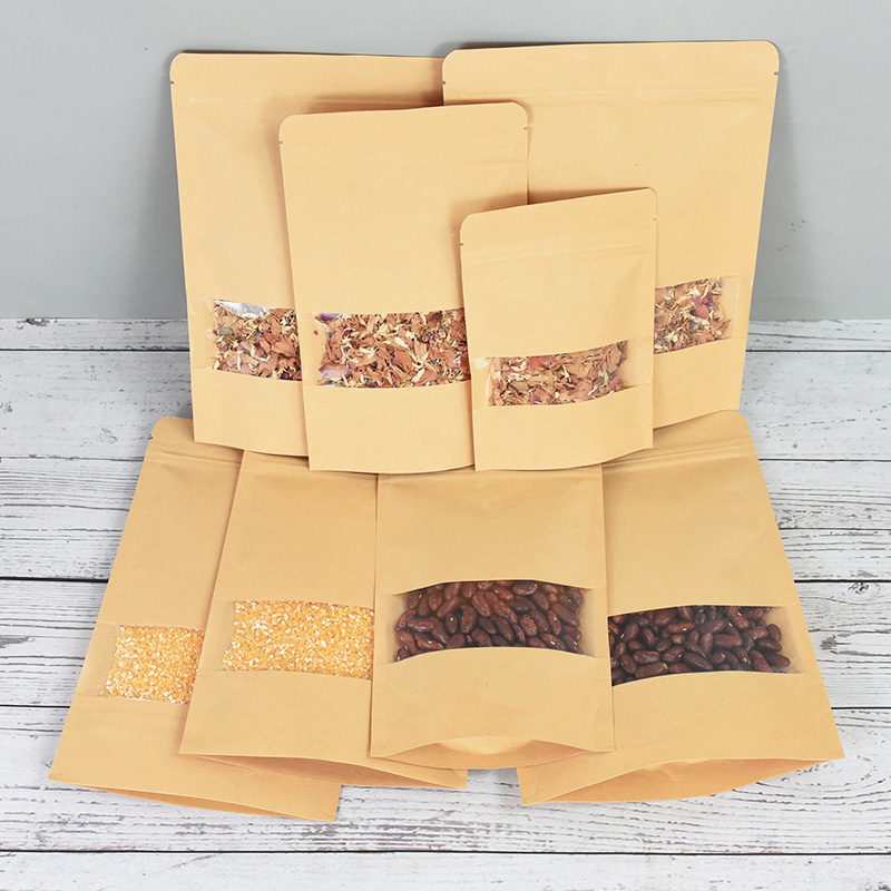 20/50 pçs sacos de papel kraft - Food Storage Bags Zip Lock Pouch avaliação e preço