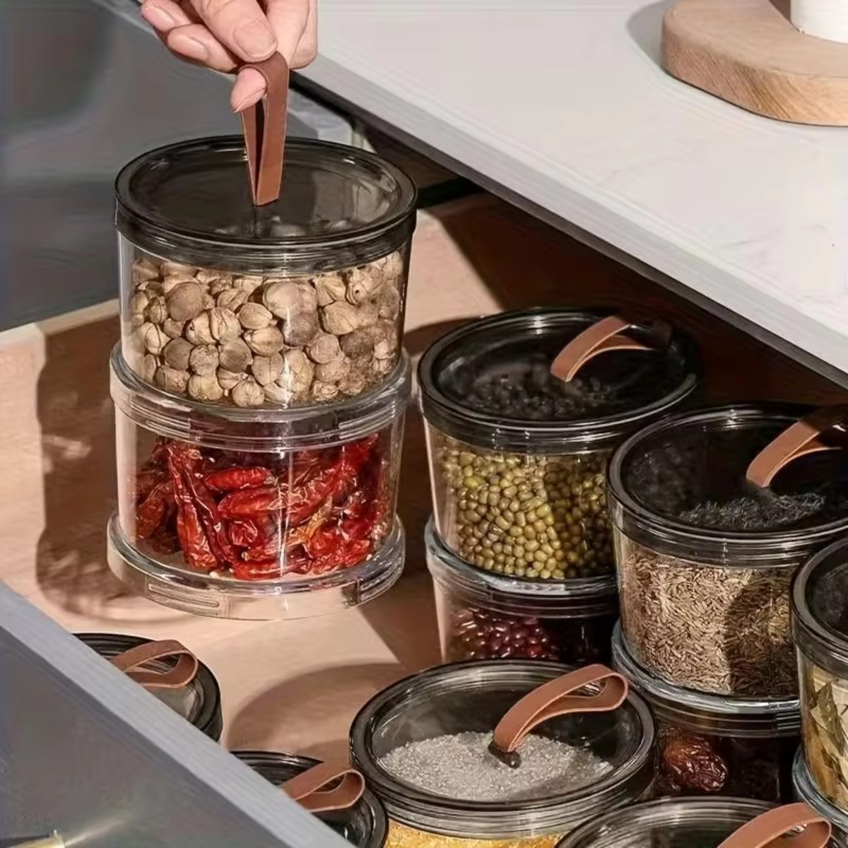 Caixa de Especiarias Redonda d - Food Storage Jars Plastic avaliação e preço