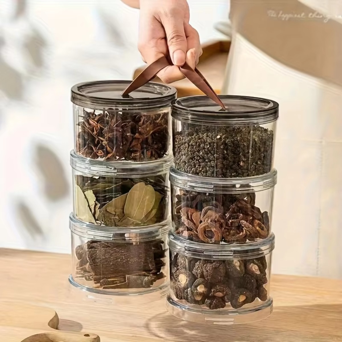 Caixa de Especiarias Redonda d - Food Storage Jars Plastic avaliação e preço