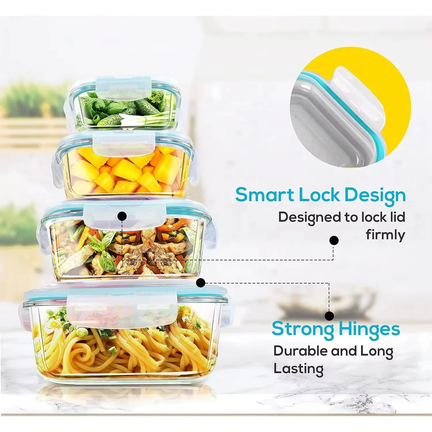 Lancheira de vidro, recipiente - Food Storage Containers Glass avaliação e preço