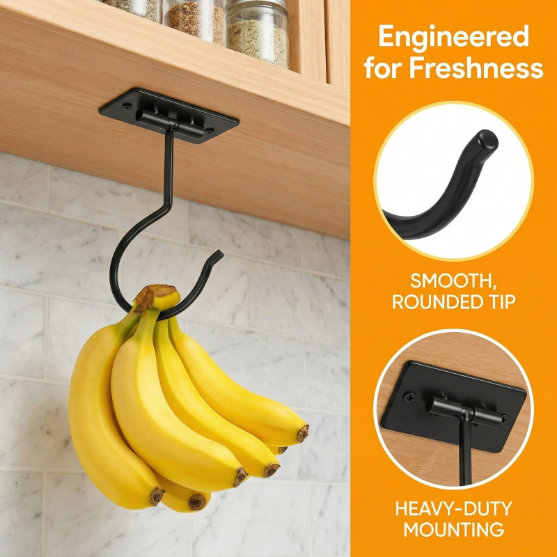 Gancho Adesivo de Metal Preto  - Food Storage Method avaliação e preço