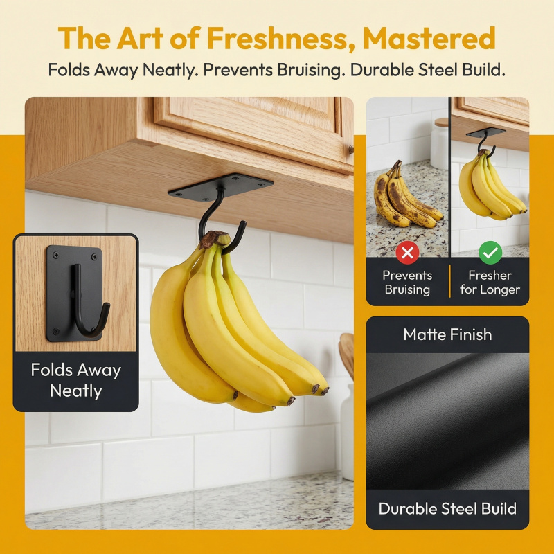 Gancho Adesivo de Metal Preto  - Food Storage Method avaliação e preço