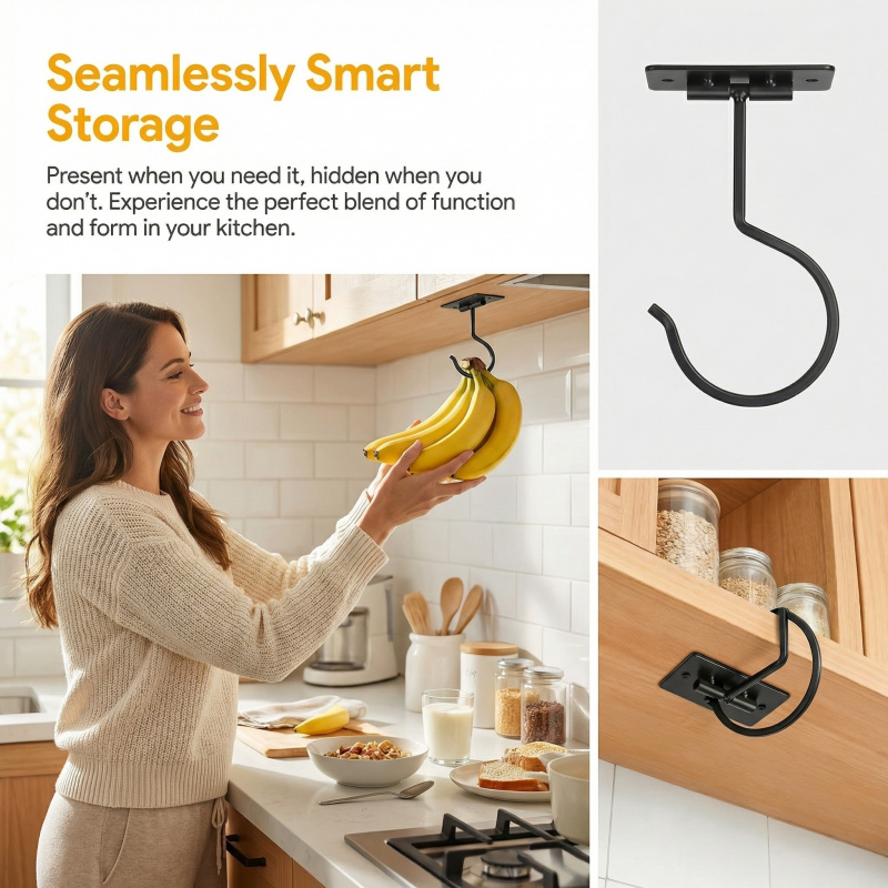 Gancho Adesivo de Metal Preto  - Food Storage Method avaliação e preço
